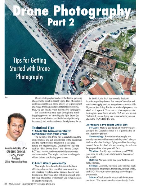 My article about Drone Photography, part B in November PSA Journal, page 34.