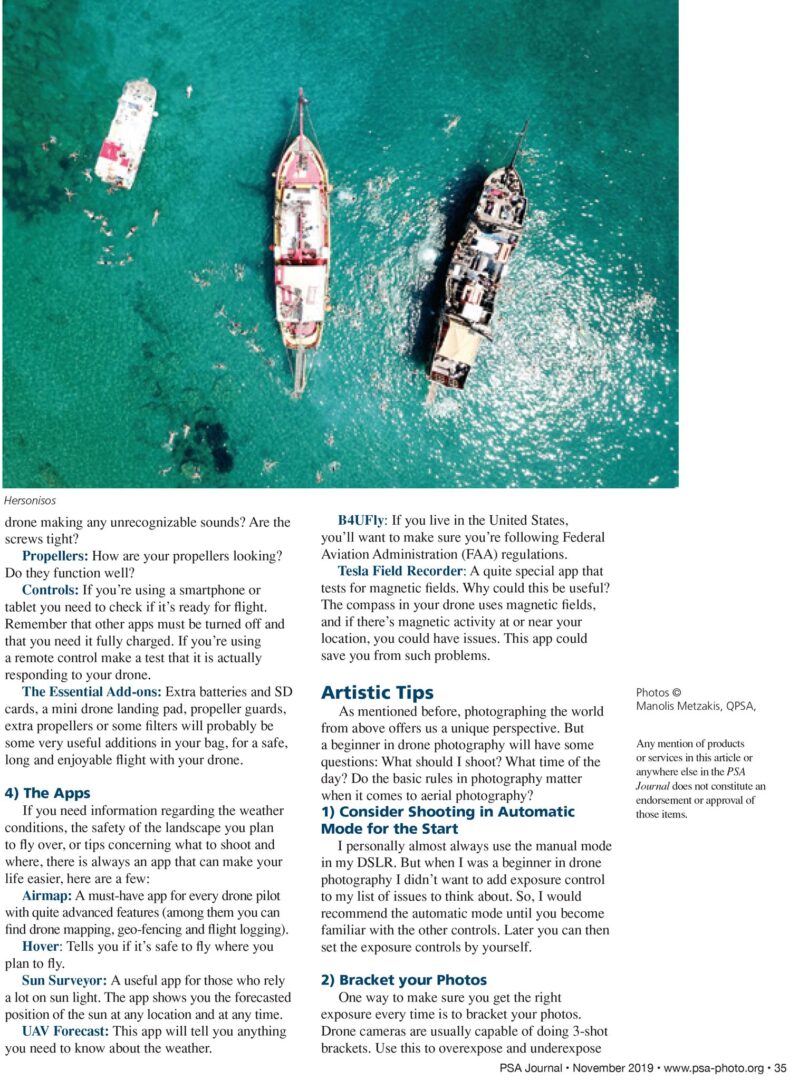 My article about Drone Photography, part B in November PSA Journal, page 34.