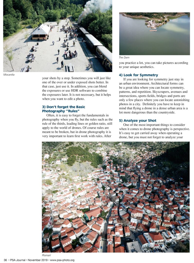 My article about Drone Photography, part B in November PSA Journal, page 34.